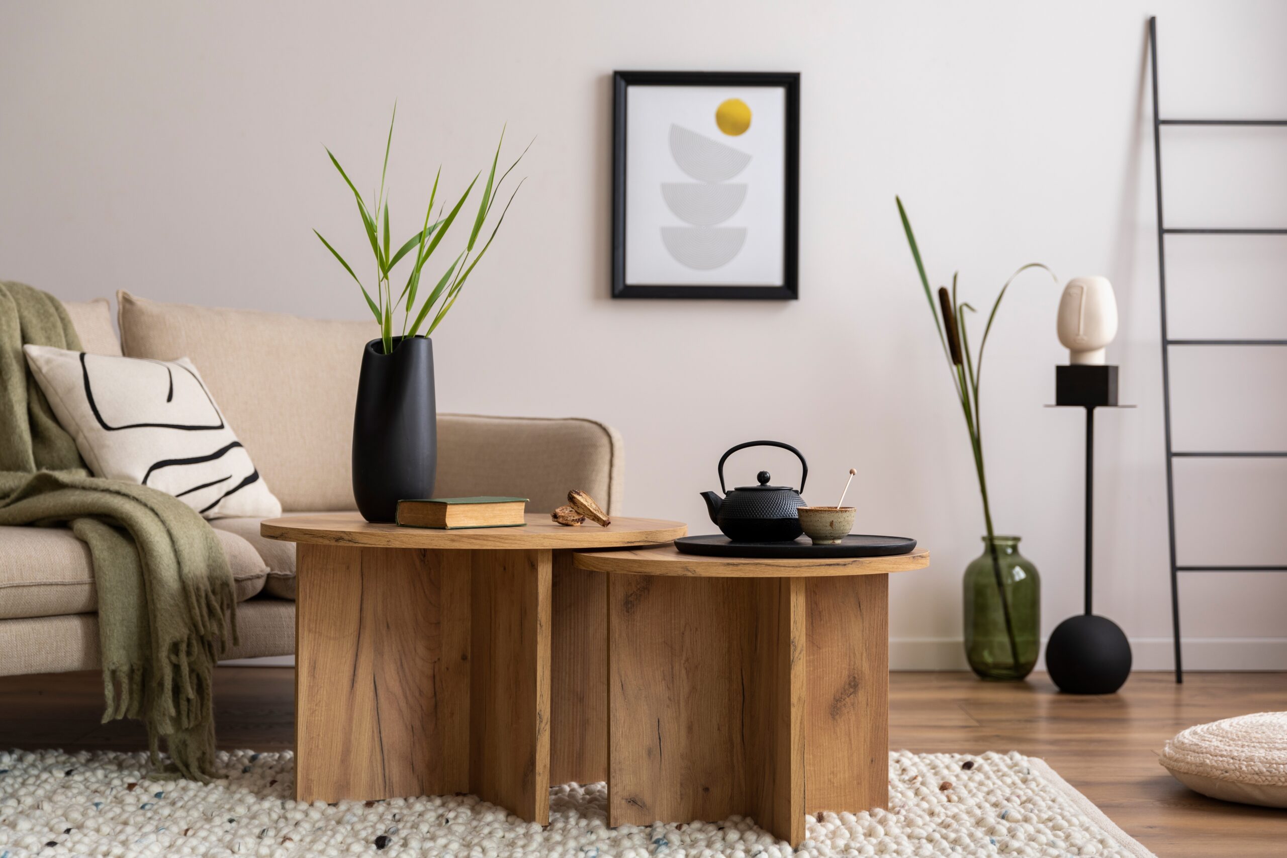 Creative,Composition,Of,Stylish,Living,Room,With,Beige,Sofa,With