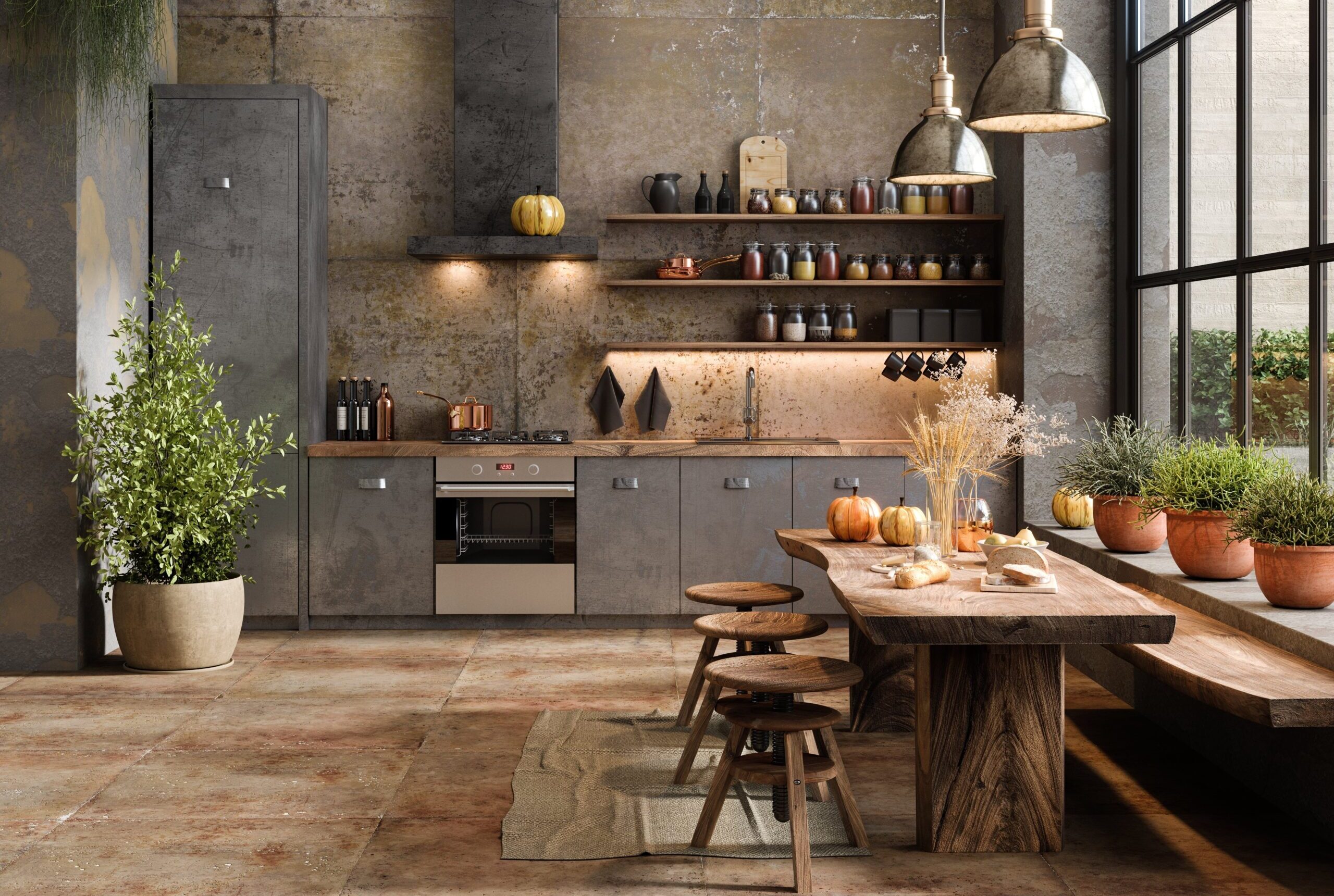 Luxury,House,Kitchen,Interior,With,Bar,Island,,Modern,Kitchenware,And